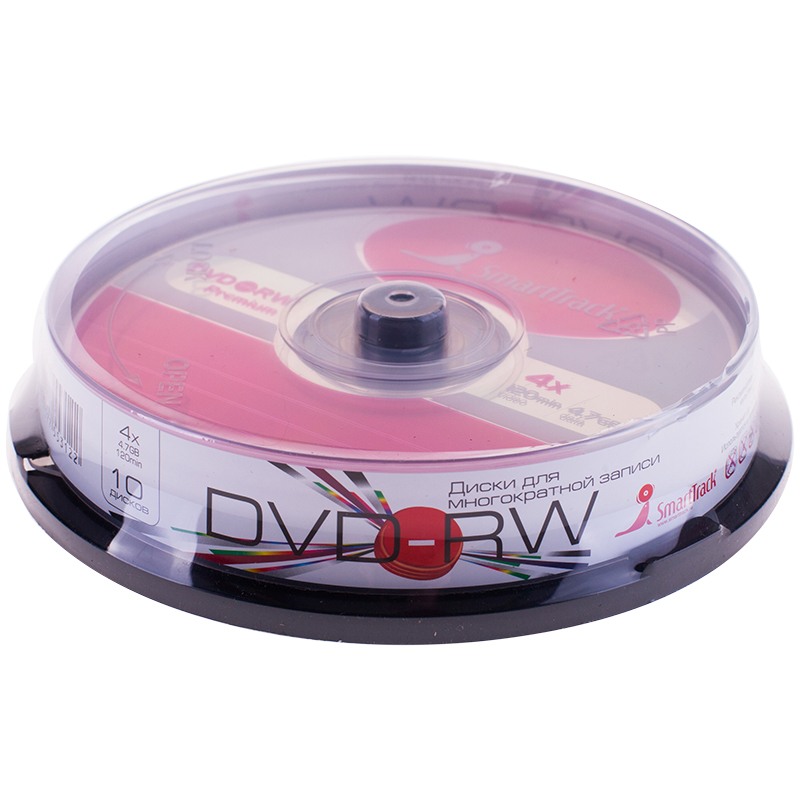 картинка Диски DVD+RW SmartTrack, 10 шт, 4x, 4.7Gb, бокс, ST000323 от магазина Альфанит в Кунгуре