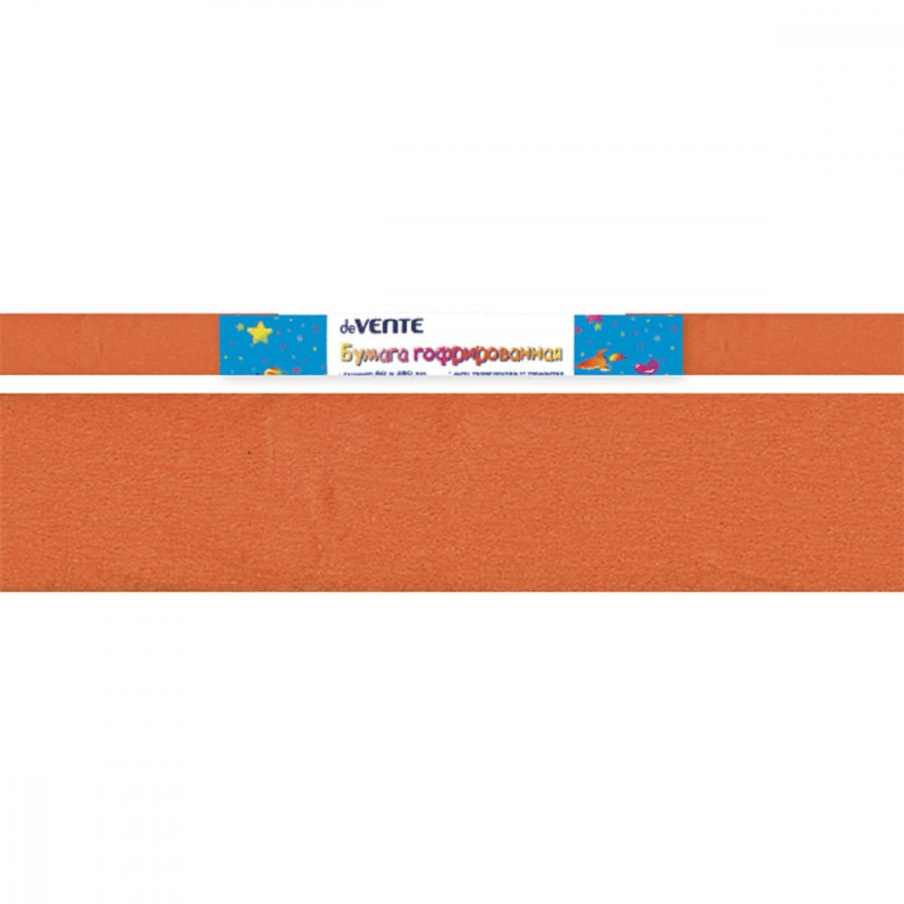 картинка Бумага крепированная, 50*250 см, 1 л, 32 г/м2, оранжевый, рулон, Attomex/deVente, 8040706 от магазина Альфанит в Кунгуре