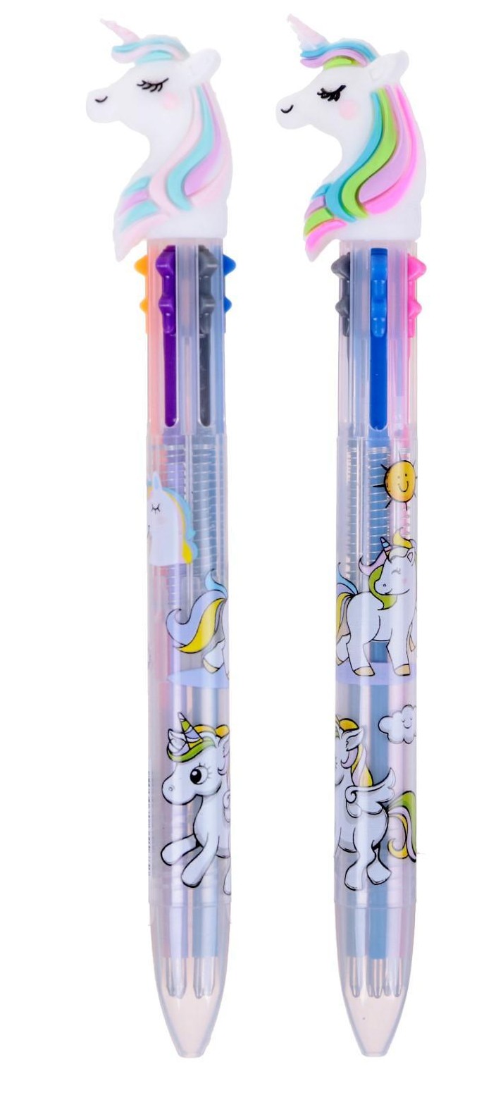 картинка Ручка шариковая многоцветная автомат, 6 цв, 0,7 мм, ассорти, "Единорог", 4363531 от магазина Альфанит в Кунгуре