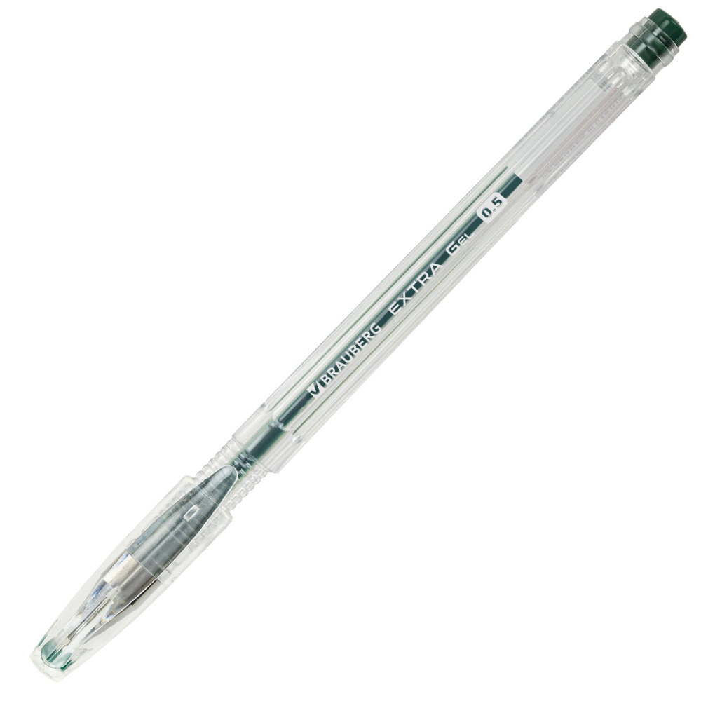 картинка Ручка гелевая, 0,5 мм, зеленая, "Extra", BRAUBERG, 143904 от магазина Альфанит в Кунгуре