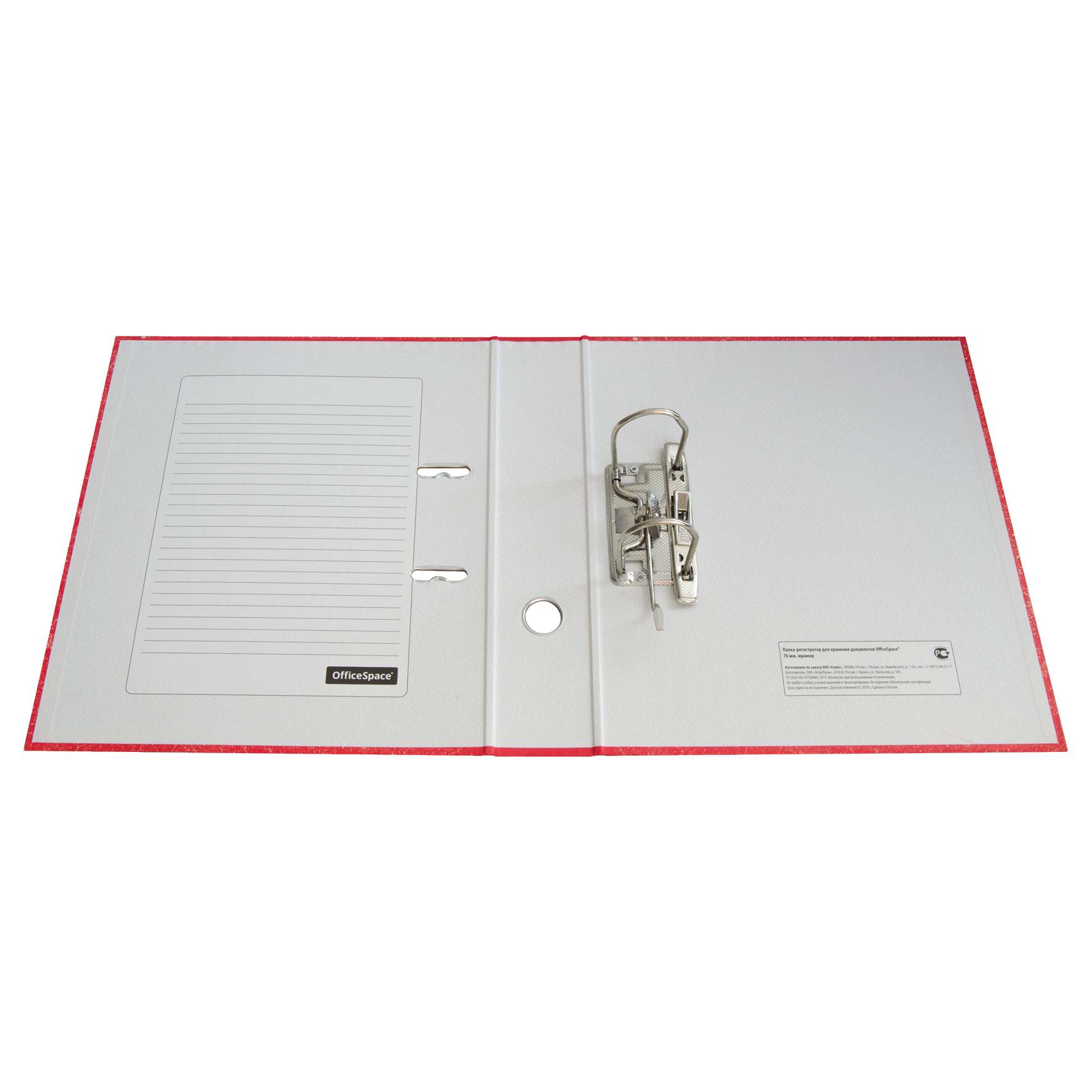 картинка Папка-регистратор, А4, корешок 70 мм, до 480 л, бумага, мрамор красный, без кармана, OfficeSpace, 242574 от магазина Альфанит в Кунгуре