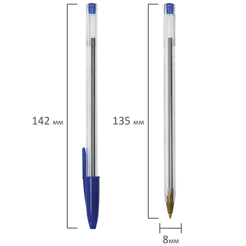картинка Набор шариковых масляных ручек, 4 шт, 1 цв, 1,0 мм, синий, "Basic Budget BP-04", STAFF, 143873 от магазина Альфанит в Кунгуре