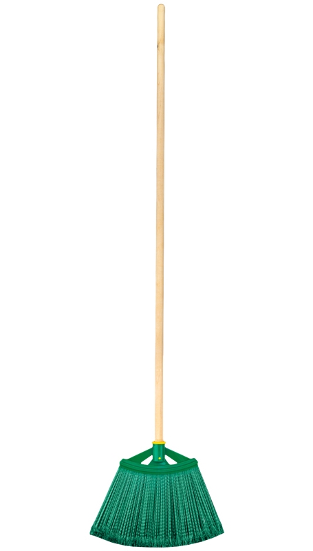 картинка Метла, 120 см, с деревянным черенком, веерная, плоская распушенная, Vega, 360672 от магазина Альфанит в Кунгуре