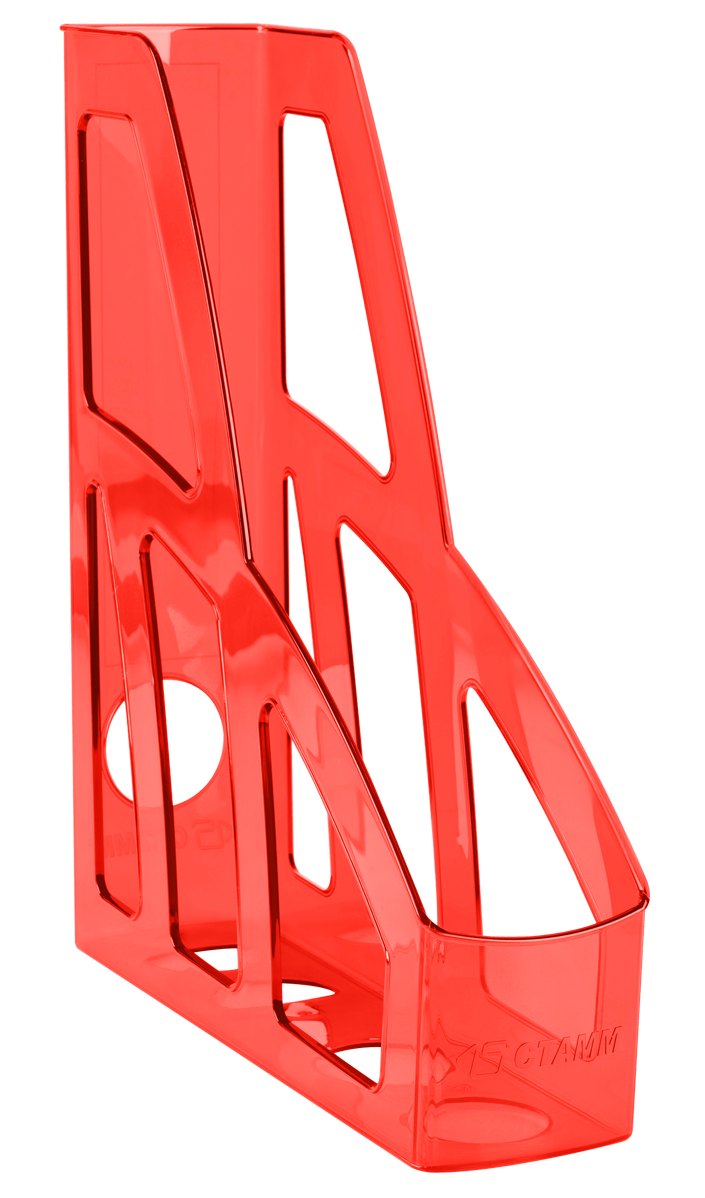картинка Лоток для бумаг вертикальный 1 отдел, 300*250*75 мм, пластик, красный тонированный, "Лидер", СТАММ, ЛТВ-30457 от магазина Альфанит в Кунгуре