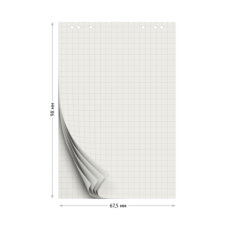 картинка Блокнот для флипчарта, 10 л, 67,5*98 см, 80 г/м, клетка, OfficeSpace, 235022 от магазина Альфанит в Кунгуре