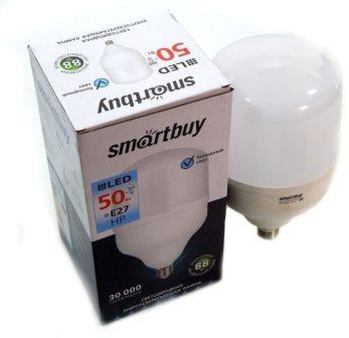 картинка Лампа светодиодная SmartBuy, цоколь E27, HP, 50Вт, 6500К, 4500Лм, SBL-HP-50-65K-E27 от магазина Альфанит в Кунгуре