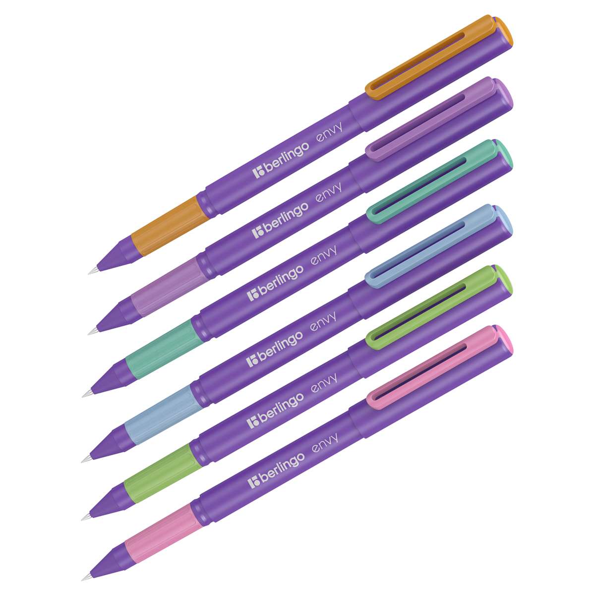 картинка Ручка шариковая, 0,7 мм, синяя, корп. фиолетовый/ассорти, грип, "Envy", Berlingo, CBp_07990 от магазина Альфанит в Кунгуре