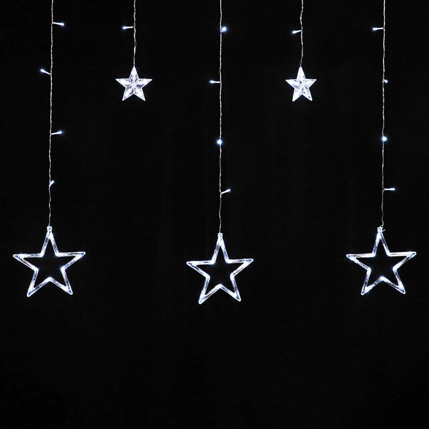 картинка Гирлянда штора, 3*0,5 м, холодный белый, 108LED, "Звезды", Золотая сказка, 591355 от магазина Альфанит в Кунгуре