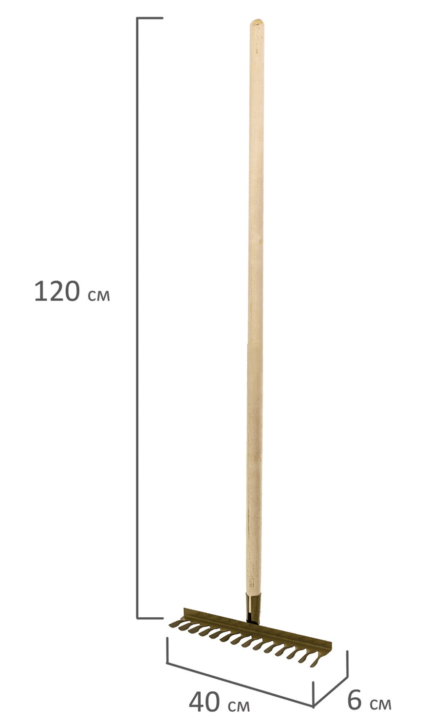 картинка Грабли, 40 см, 14 зубьев, деревянный витые, КМ000876 от магазина Альфанит в Кунгуре