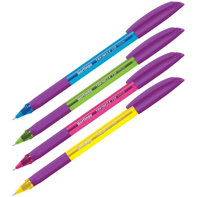 картинка Ручка шариковая, 0,7 мм, синяя, корп. ассорти, грип, "Triangle 110 Color", Berlingo, CBp_07115 от магазина Альфанит в Кунгуре