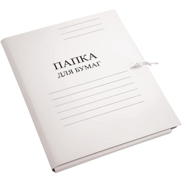 картинка Папка на завязках, А4, 260 г/м2, картон, белый, немелованный, Attomex, 3077408 от магазина Альфанит в Кунгуре