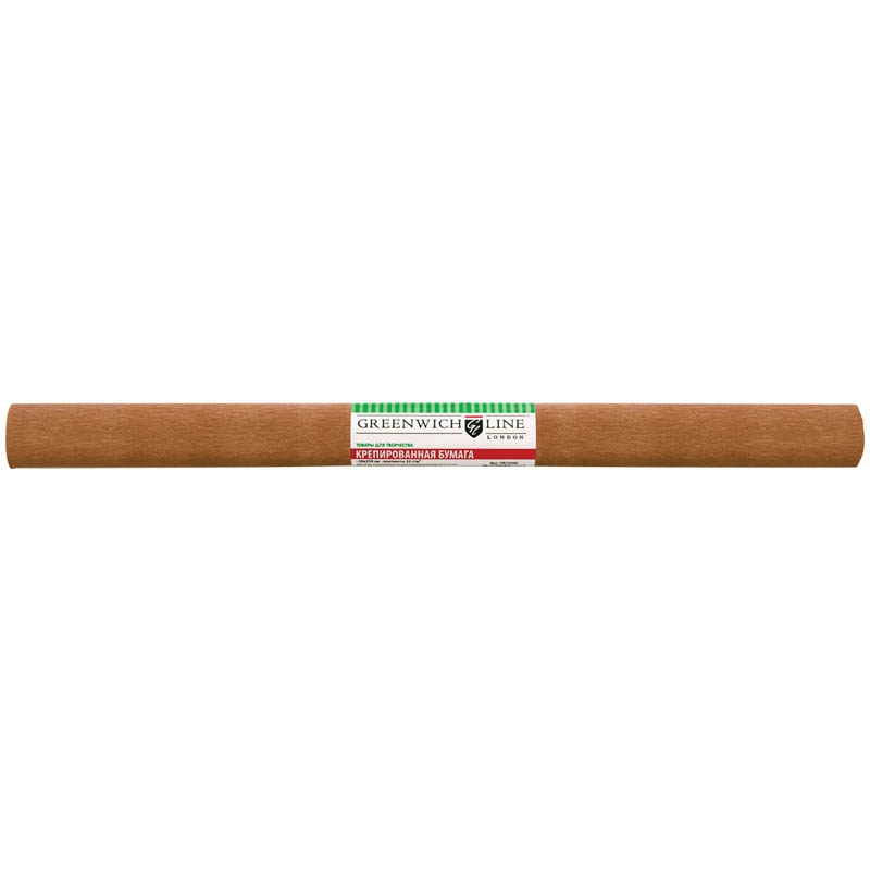 картинка Бумага крепированная, 50*250 см, 1 л, 1 цв, 32 г/м2, коричневый, рулон, Greenwich Line, 25078 от магазина Альфанит в Кунгуре