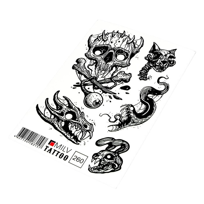 картинка Татуировки переводные, 10*15 см, "Жуть", 9103580 от магазина Альфанит в Кунгуре