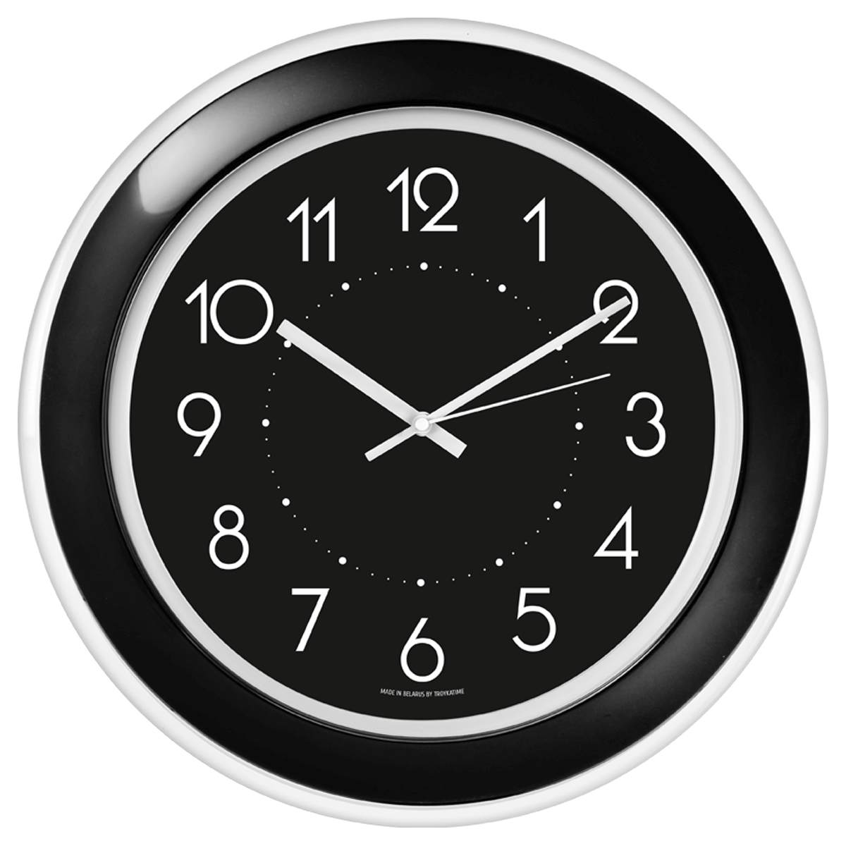 картинка Часы настенные 30*30*5 см, круг, черная рамка, Troyka, 122201202 от магазина Альфанит в Кунгуре
