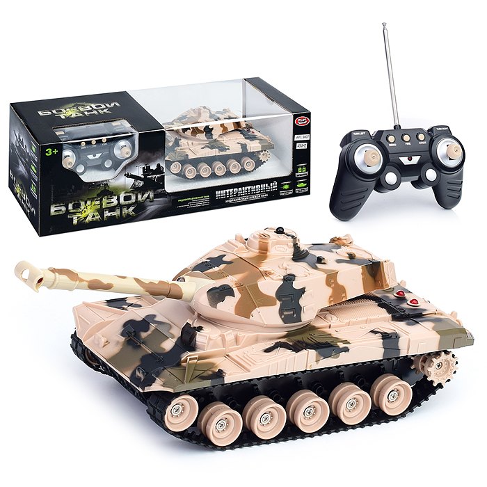 картинка Танк, 27*10*8 см, на управлении, звук, пластик, "Боевой", Play Smart, 9807 от магазина Альфанит в Кунгуре