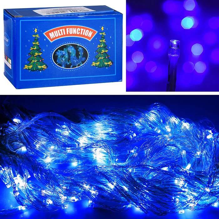 картинка Гирлянда штора, 3*0,7 м, светло-голубой, 96LED, с коннектором, Снеговичок, S0655 от магазина Альфанит в Кунгуре