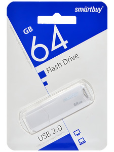 картинка Флеш-диск SmartBuy 64 GB, Clue, белый, SB64GBCLU-W от магазина Альфанит в Кунгуре