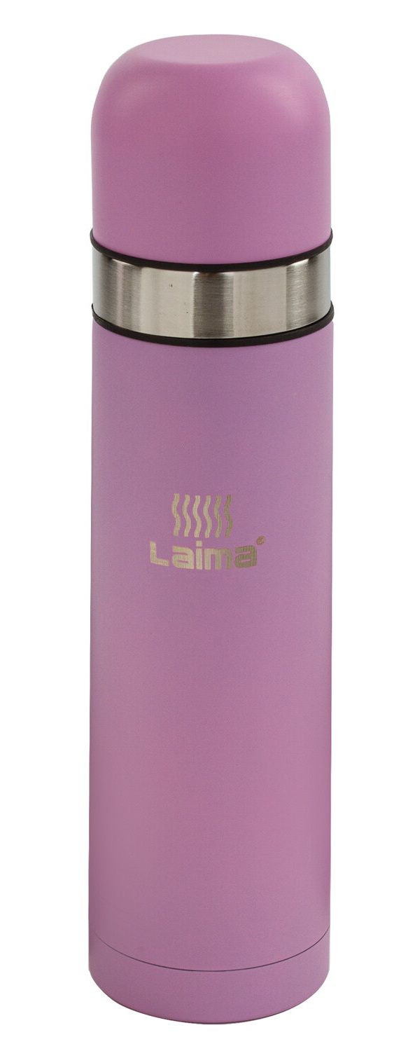 картинка Термос, 500 мл, сталь, розовый, 2 чашки, LAIMA, 605120 от магазина Альфанит в Кунгуре