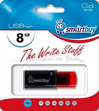 картинка Флеш-диск SmartBuy 8 GB, Click, черный, SB8GBCl-K от магазина Альфанит в Кунгуре