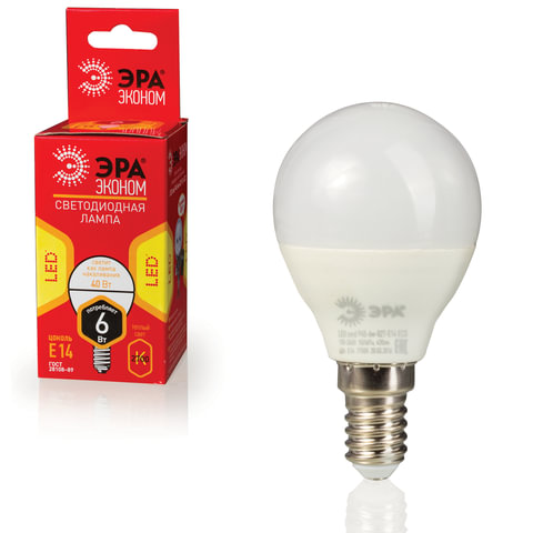 картинка Лампа LED, smd Р45-6w-827-E14, 420Лм, "Eco", ЭРА от магазина Альфанит в Кунгуре