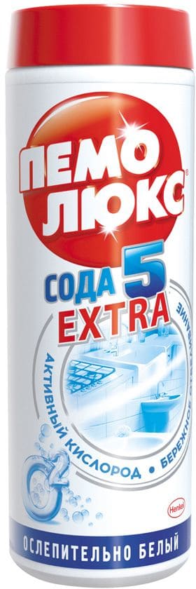 картинка Порошок чистящий универсальный, 480 гр, "Сода Extra 5. Ослепительно белый", Пемолюкс от магазина Альфанит в Кунгуре