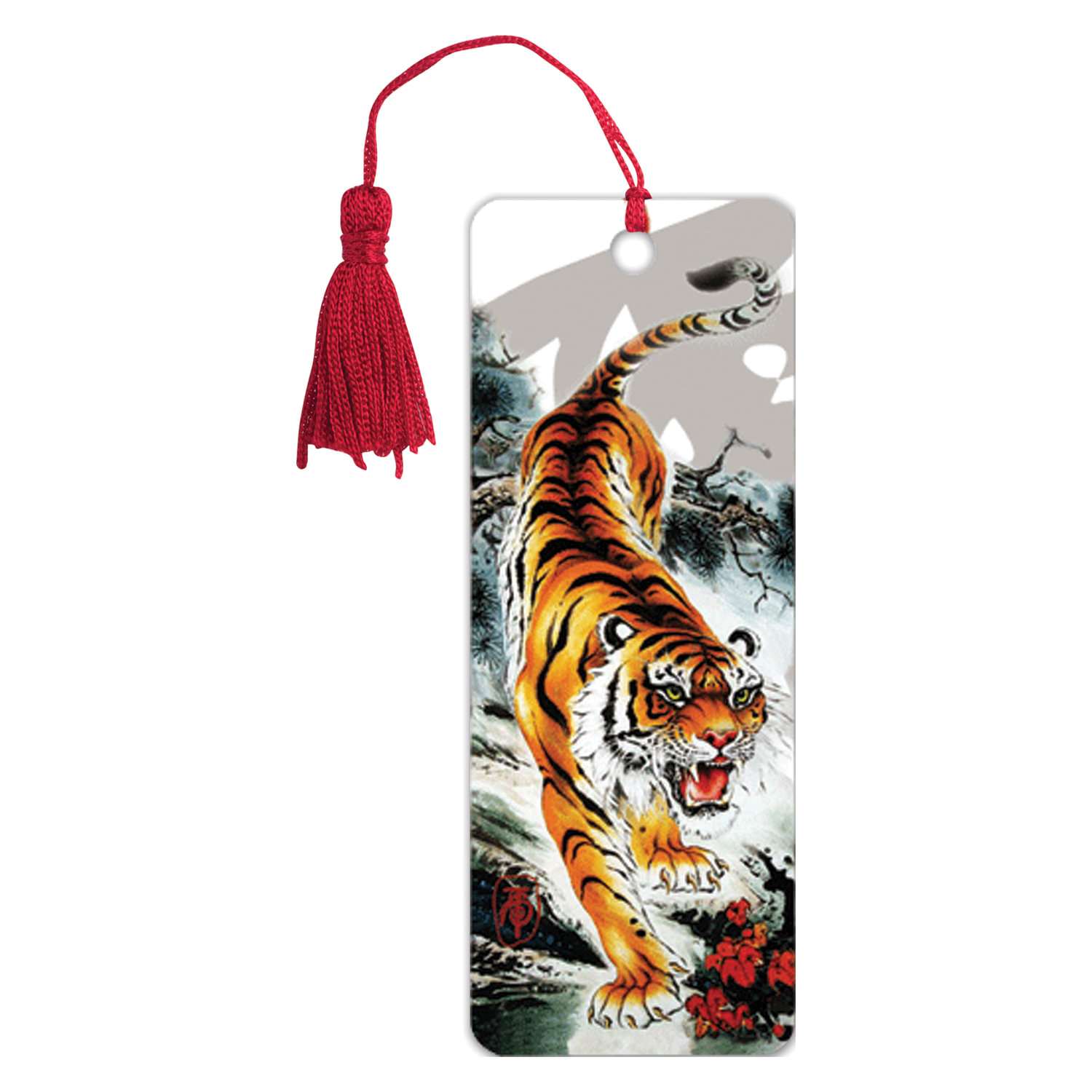 картинка Закладка линейка, 152*57 мм, 3D-рисунок, декоративная кисточка, "Бенгальски тигр", BRAUBERG, 125755 от магазина Альфанит в Кунгуре