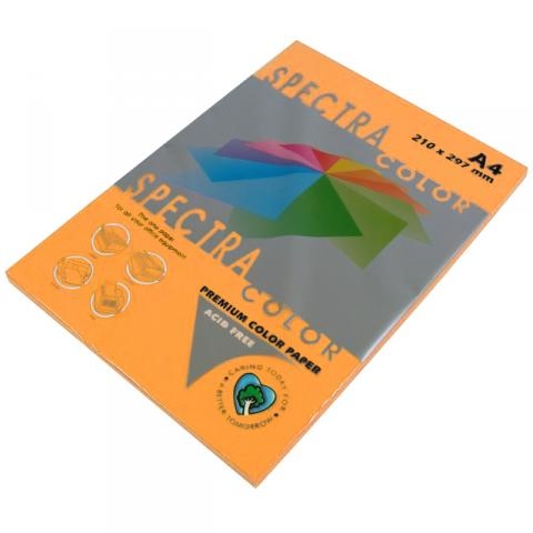 картинка Бумага офисная цветная, А4, 20 л, 1 цв, 80 г/м2, оранжевый неон, Spectra Color, 42371 от магазина Альфанит в Кунгуре