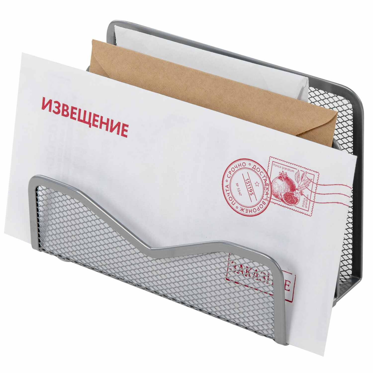 картинка Органайзер настольный, 3 отдела, металл, серебро, "Germanium", BRAUBERG, 237970 от магазина Альфанит в Кунгуре