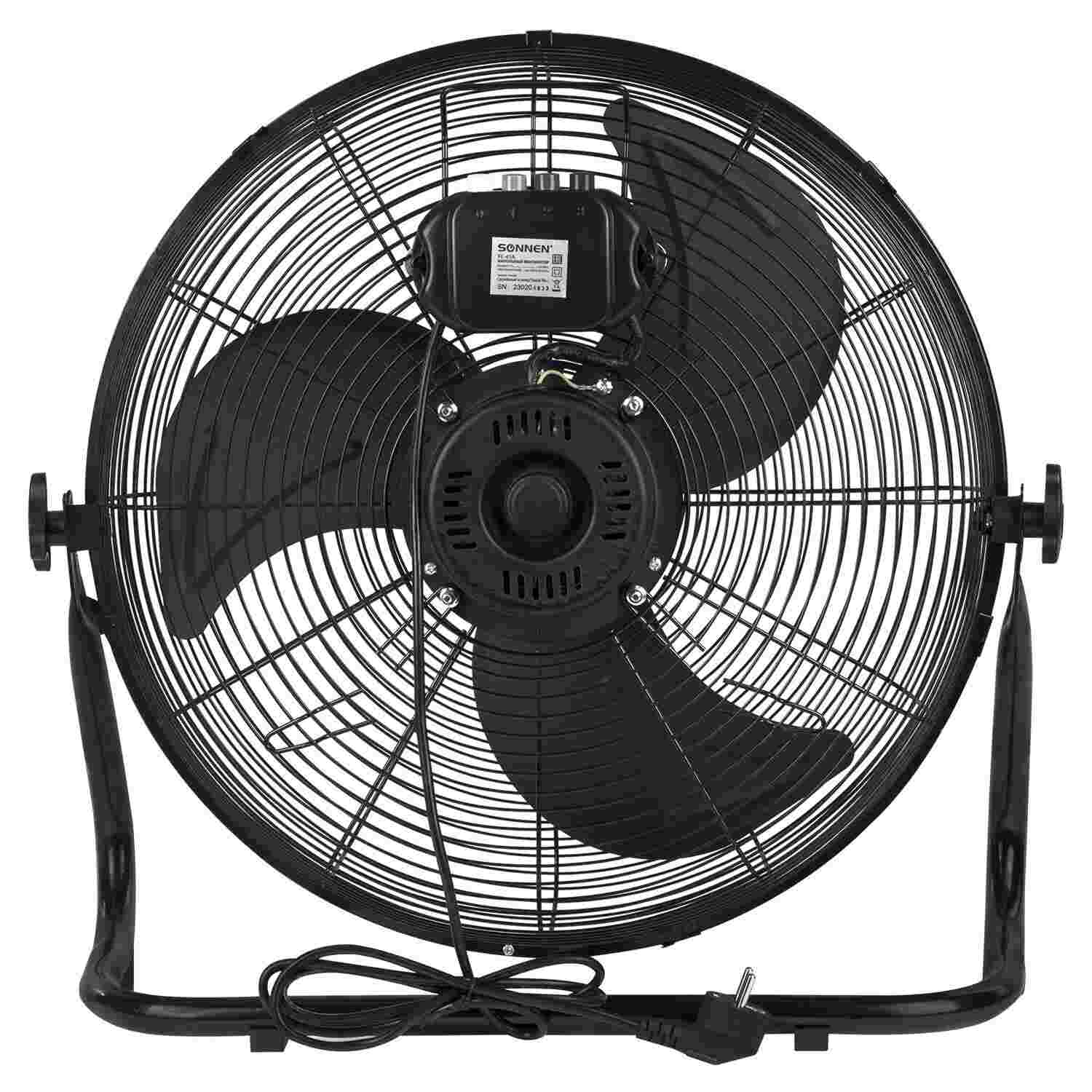 картинка Вентилятор напольный SONNEN FE-45A, черный, 120 Вт, 3 скорости,  455734 от магазина Альфанит в Кунгуре