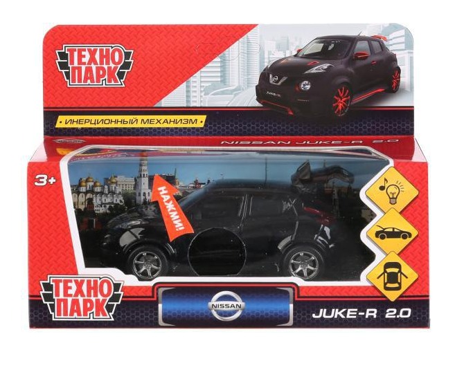 картинка Машина, 12 см, инерция, свет, звук, металл, черный, "Nissan Juke-R 2.0", JUKE-BKM-SL от магазина Альфанит в Кунгуре