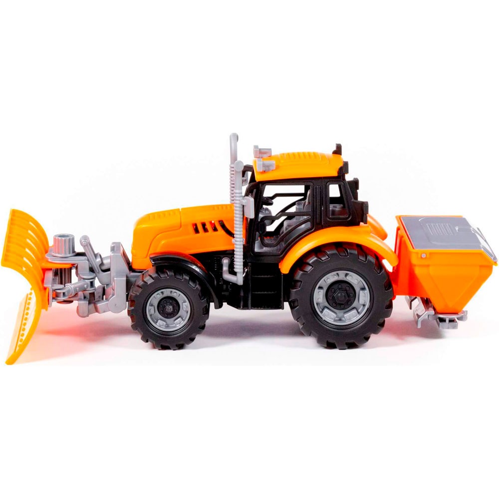 картинка Трактор с ковшом, 31 см, инерция, пластик, оранжевый, снегоуборочный, "Прогресс", Полесье, 91772 от магазина Альфанит в Кунгуре
