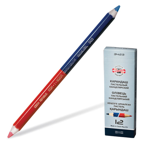 картинка Карандаш двухцветный, синий-красный, утолщенный корпус, Koh-I-Noor, 34230EG006KSRU от магазина Альфанит в Кунгуре