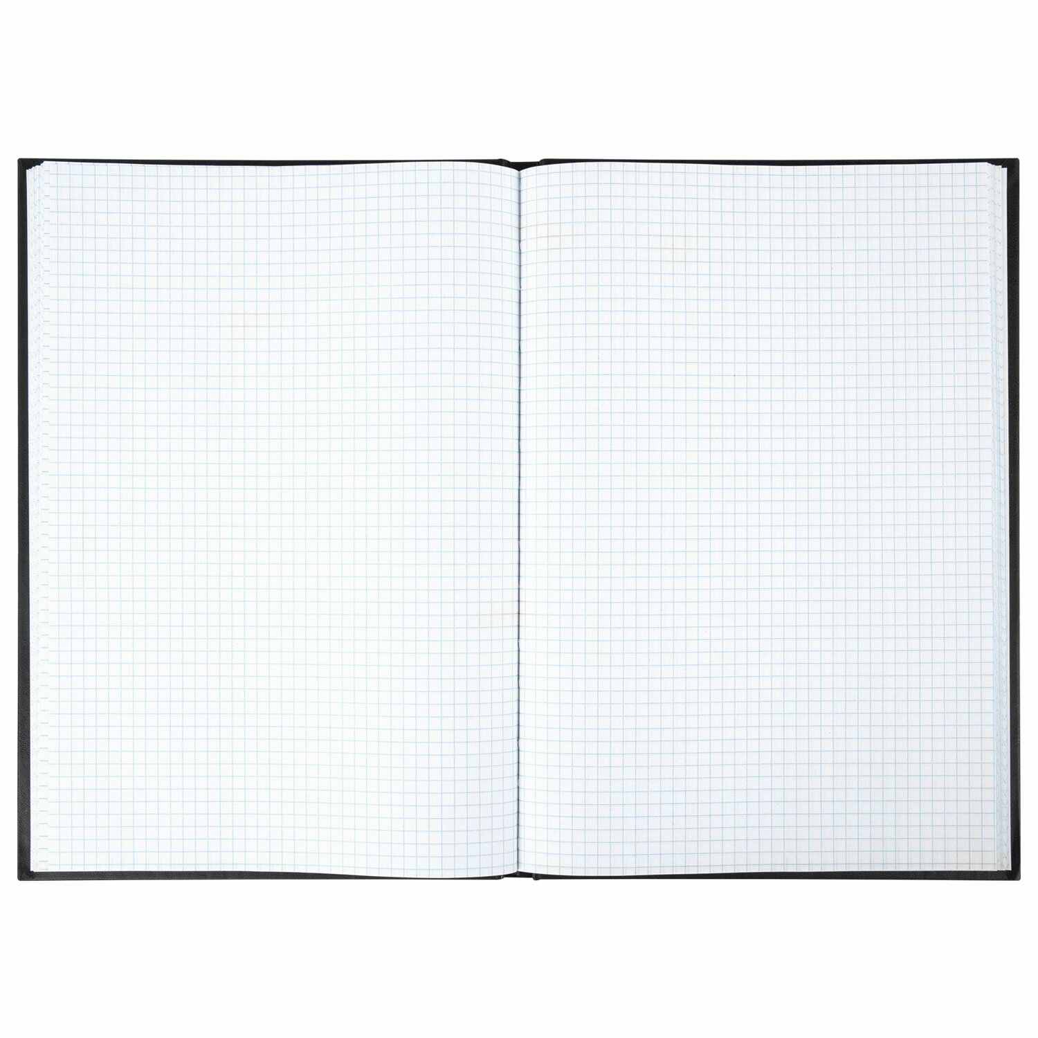 картинка Книга учета, А4, 96 л, клетка, бумвинил, офсет, наклейка, черная, BRAUBERG, 130278 от магазина Альфанит в Кунгуре