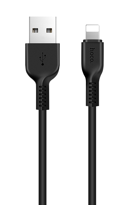 картинка Кабель зарядный для мобильных устройств Hoco X13 USB 2.0 AM — Apple 8-pin, 1,0 м, черный от магазина Альфанит в Кунгуре