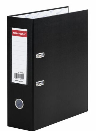 картинка Папка-регистратор, А4, корешок 90 мм, до 750 л, черный, BRAUBERG, 271835 от магазина Альфанит в Кунгуре