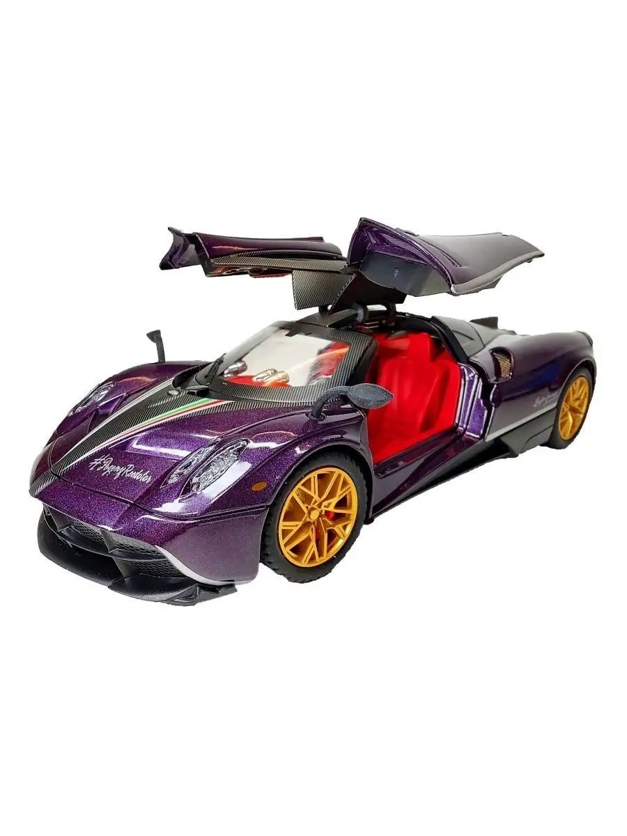 картинка Машина, 20 см, инерция, свет, звук, металл, фиолетовый, на батарейках, "Pagani Huayra Roadster", CZ145 от магазина Альфанит в Кунгуре