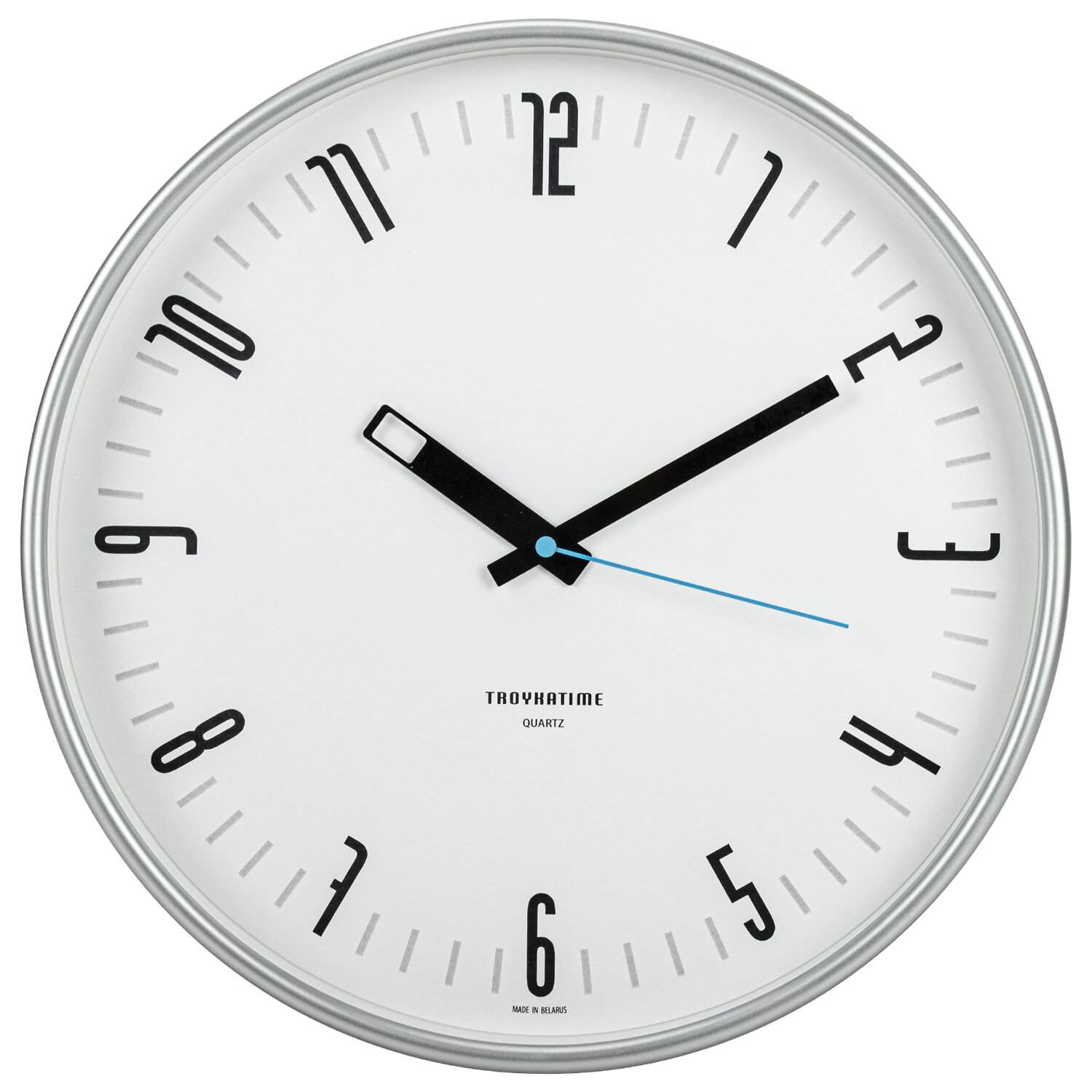 картинка Часы настенные, 30,5*30,5*3,5 см, круг, белые, белая рамка, "Troykatime", 77777710 от магазина Альфанит в Кунгуре