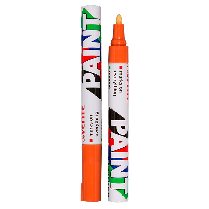 картинка Маркер-краска, 2,8 мм, оранжевый, нитро-основа, промышленный, deVente, 5043342 от магазина Альфанит в Кунгуре