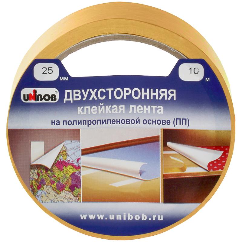 картинка Скотч двусторонний, 25мм*10м, полипропиленовая основа, Unibob, 38915 от магазина Альфанит в Кунгуре