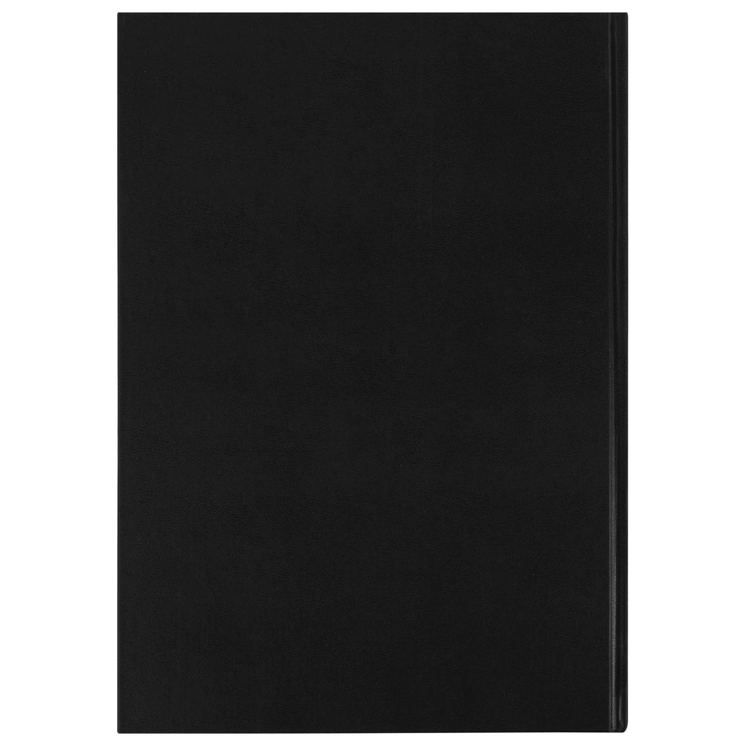 картинка Книга учета, А4, 96 л, клетка, бумвинил, офсет, наклейка, черная, BRAUBERG, 130278 от магазина Альфанит в Кунгуре
