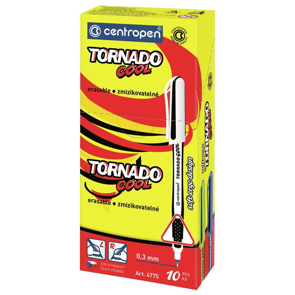 картинка Ручка роллер, 0,3 мм, синяя, корп. ассорти, грип, одноразовая, "Tornado Cool 4775", CENTROPEN, 3 477 1001 от магазина Альфанит в Кунгуре