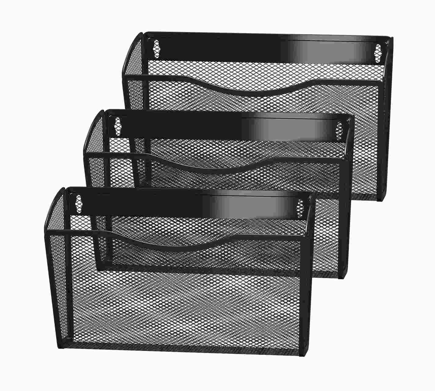 картинка Лоток для бумаг вертикальный настенный 1 отдел, металл, черный, А4, 3 шт, "Germanium", BRAUBERG, 237968 от магазина Альфанит в Кунгуре