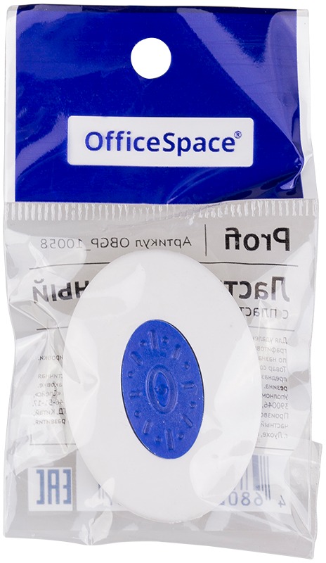 картинка Ластик, 42*30*9 мм, белый/синий, термопластичная резина, овальный, "Profi", OfficeSpace, OBGP_10058 от магазина Альфанит в Кунгуре