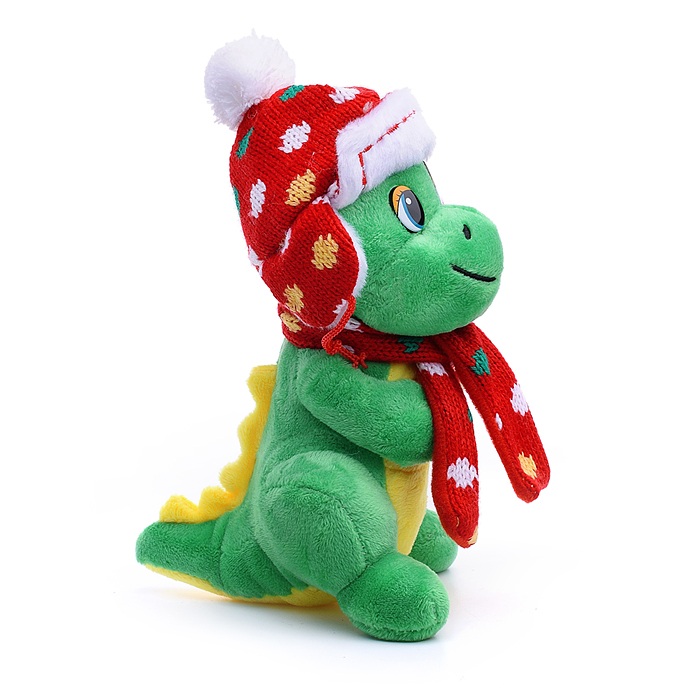 картинка Игрушка мягкая, 22 см, в шапке, с шарфиком, "Дракон", 0929 от магазина Альфанит в Кунгуре