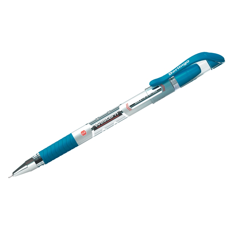 картинка Ручка шариковая, 0,5 мм, синяя, корп. прозрачный, грип, "Western", Berlingo, CBp_50822 от магазина Альфанит в Кунгуре