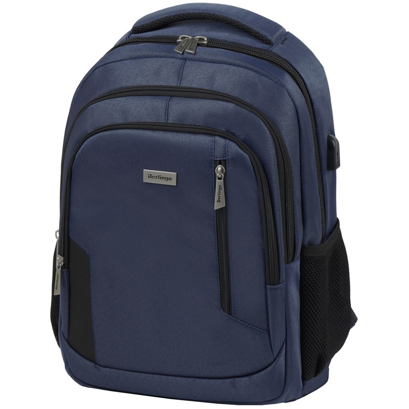 картинка Рюкзак, 3 отдела, 3 кармана, 42*29*17 см, USB разъем, "City. Comfort blue", Berlingo, RU06958 от магазина Альфанит в Кунгуре