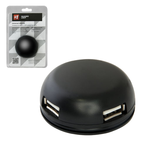 картинка Разветвитель Defender Quadro Light, USB 2.0, 4 порта, черный от магазина Альфанит в Кунгуре