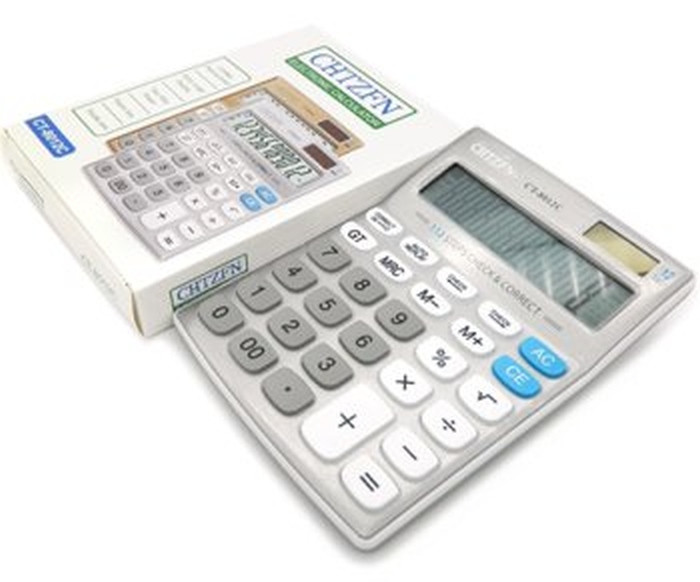 картинка Калькулятор настольный, 12 разрядов, 18*13 см, двойное питание, золото металлик, "CT-8012C", 326982, CZ-326 от магазина Альфанит в Кунгуре