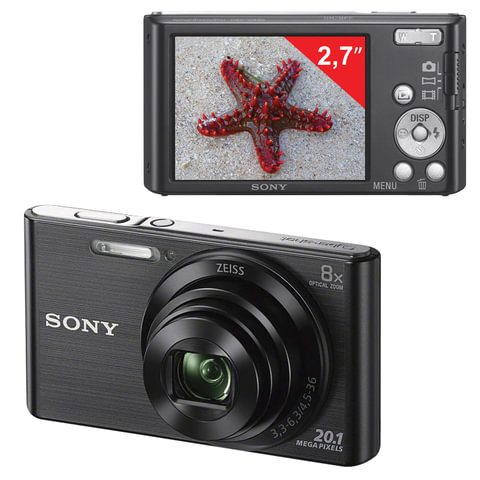 картинка Цифровой фотоаппарат Sony Cyber-shot DSC-W830, черный от магазина Альфанит в Кунгуре