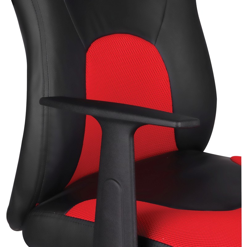 картинка Кресло игровое Helmi "Mini HL-S12", экокожа/ткань, черный/красный, 323019 от магазина Альфанит в Кунгуре